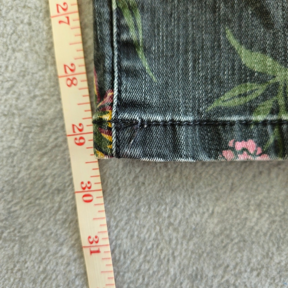 BANDOLINO | AMY | Womens Sz 12 Straight Leg Jeans Black Floral Print Whimsigoth - Picture 13 of 16